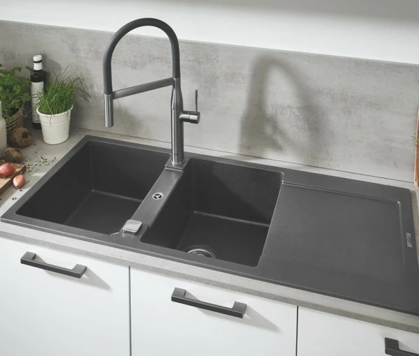 Grohe K500 Kjøkkenvask 116x50 Cm, Sort - Bilde 2