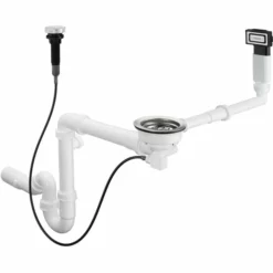 Hansgrohe Av- Og Overløpssett Til SilicaTec-vasker, M/oppløft Og Vannlås, Krom