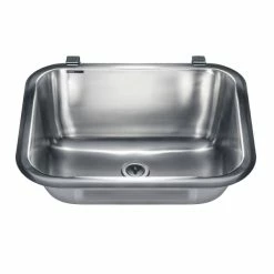 Intra VK60 Skyllekar 65,5 X 50,5 Cm, Vegghengt, M/kuleventil, Rustfritt Stål